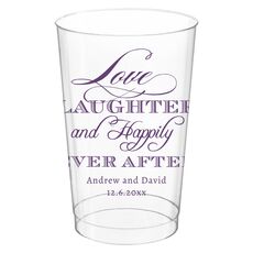 Love Laughter Ever After Clear Plastic Cups
