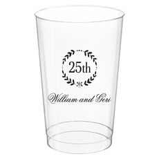 25th Wreath Clear Plastic Cups