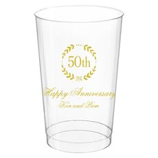 50th Wreath Clear Plastic Cups