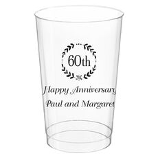 60th Wreath Clear Plastic Cups