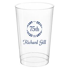 75th Wreath Clear Plastic Cups