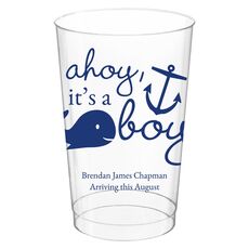 Ahoy It's A Boy Clear Plastic Cups