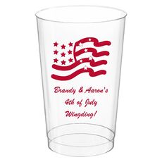 American Flag Clear Plastic Cups