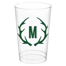 Antlers Initial Clear Plastic Cups