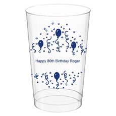 Balloons and Streamers Clear Plastic Cups