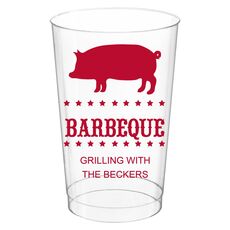 BBQ Pig Clear Plastic Cups