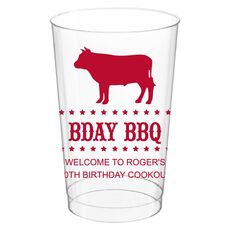 BBQ Cow Clear Plastic Cups