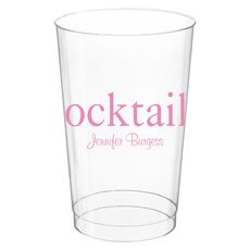 Big Word Cocktails Clear Plastic Cups