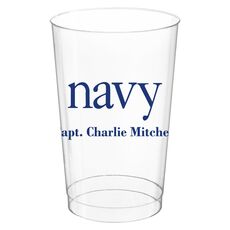 Big Word Navy Clear Plastic Cups