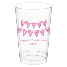 Birthday Banner Clear Plastic Cups