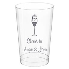 Bubbly Champagne Clear Plastic Cups