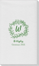 Initial Wreath Linen Like Guest Towels