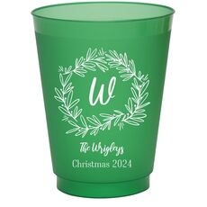 Initial Wreath Colored Shatterproof Cups