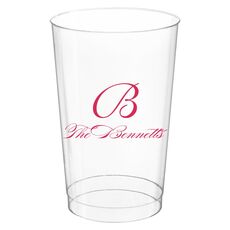 Pick Your Initial Monogram with Text Clear Plastic Cups
