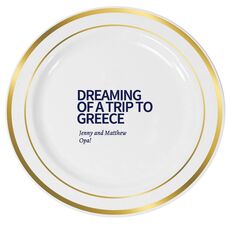 Vacation Dreams Premium Banded Plastic Plates