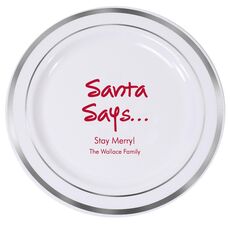Studio Santa Says Premium Banded Plastic Plates