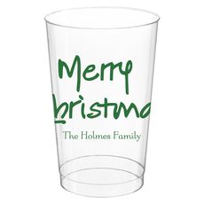 Studio Merry Christmas Clear Plastic Cups