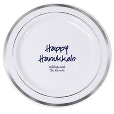 Studio Happy Hanukkah Premium Banded Plastic Plates