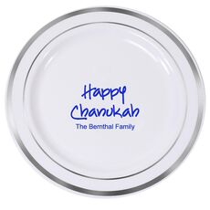 Studio Happy Chanukah Premium Banded Plastic Plates