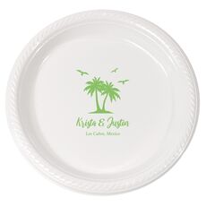 Palm Tree Island Plastic Plates