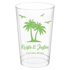 Palm Tree Island Clear Plastic Cups