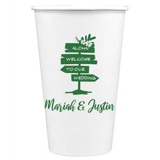 Aloha Welcome To Our Wedding Paper Coffee Cups