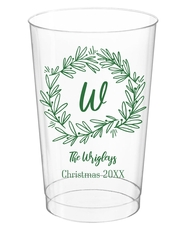 Initial Wreath Clear Plastic Cups