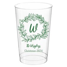 Initial Wreath Clear Plastic Cups
