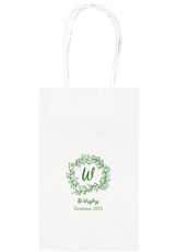 Initial Wreath Medium Twisted Handled Bags