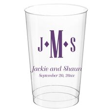 Condensed Monogram with Text Clear Plastic Cups