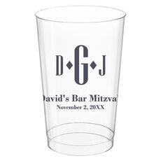 Condensed Monogram with Text Clear Plastic Cups