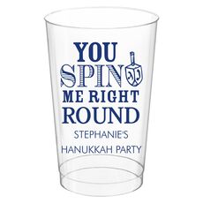 You Spin Me Right Round Clear Plastic Cups