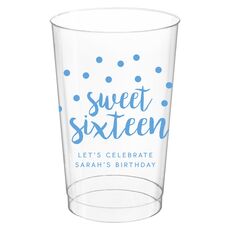 Confetti Dots Sweet Sixteen Clear Plastic Cups