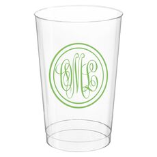 Double Circle Monogram Clear Plastic Cups