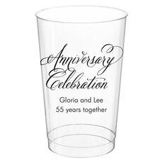 Elegant Anniversary Celebration Clear Plastic Cups