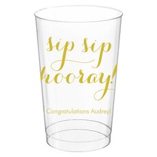 Elegant Sip Sip Hooray Clear Plastic Cups