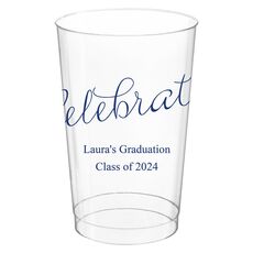Expressive Script Celebrate Clear Plastic Cups