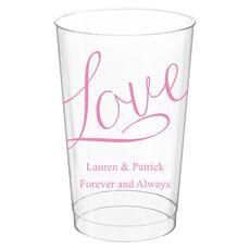 Expressive Script Love Clear Plastic Cups