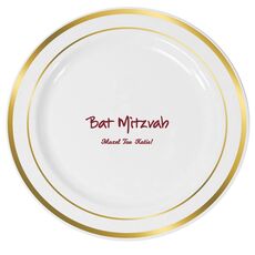 Studio Bat Mitzvah Premium Banded Plastic Plates