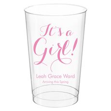 Elegant It's A Girl Clear Plastic Cups