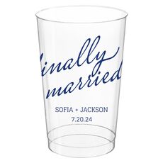 Expressive Script Finally Married Clear Plastic Cups