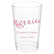 Expressive Script Married Clear Plastic Cups
