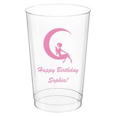 Fairy on the Moon Clear Plastic Cups