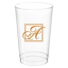 Framed Initial Clear Plastic Cups