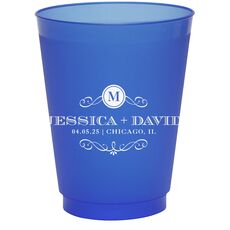 Initial Scroll Colored Shatterproof Cups