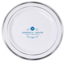 Initial Scroll Premium Banded Plastic Plates