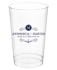 Initial Scroll Clear Plastic Cups