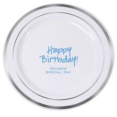 Studio Happy Birthday Premium Banded Plastic Plates