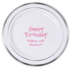 Studio Happy Birthday Premium Banded Plastic Plates