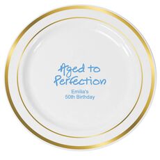 Studio Aged to Perfection Anniversary Premium Banded Plastic Plates